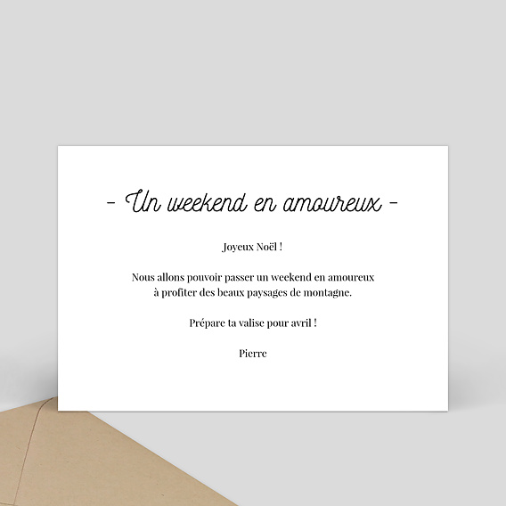 Carte de Noël Tirets Bon pour Verso