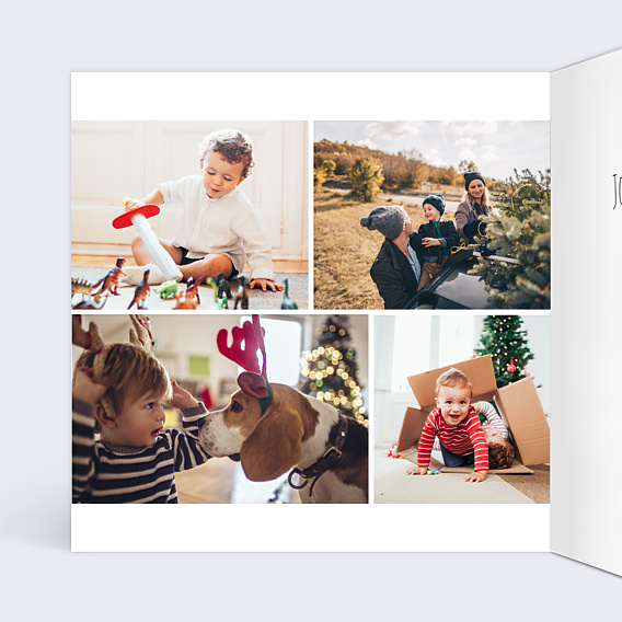 Carte de Noël Dorure Etoiles Noël 3 Photos