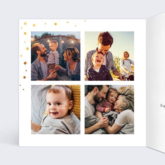 Carte de Noël  Dorure pois joyeux noel Intérieur Gauche