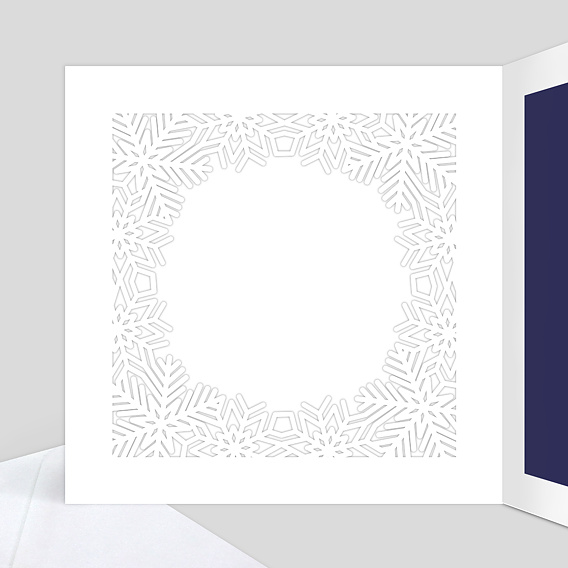 Carte de Noël  Découpe Flocons Intérieur Gauche