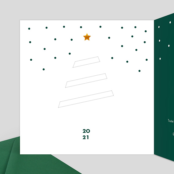 Carte de Noël  Découpe Sapin de Noël Intérieur Gauche