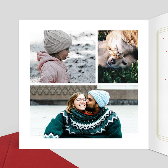 Carte de Noël Dorure Hello Christmas Intérieur Gauche