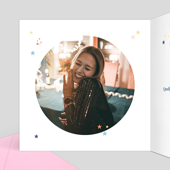 Carte de Noël  Petites étoiles Intérieur Gauche