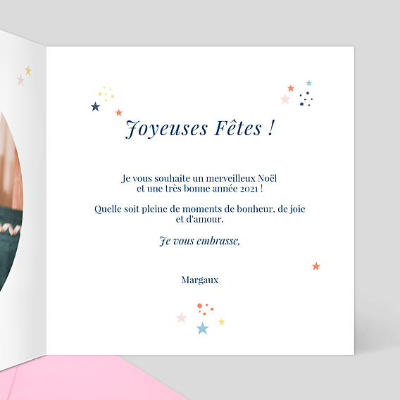 Carte de Noël  Petites étoiles Intérieur Droit
