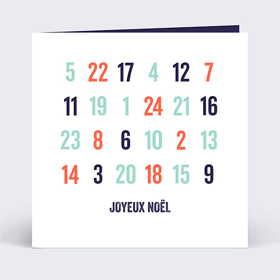 Carte de Noël Découpe Calendrier Avent Famille 
