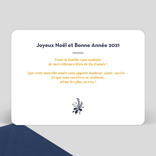 Carte de Noël Branche de houx Verso