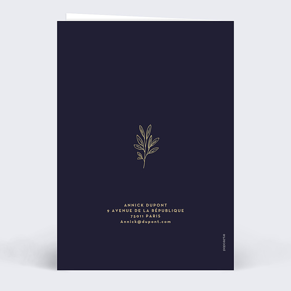 Carte de Noël  Fleurs Ocre Bon Pour Verso