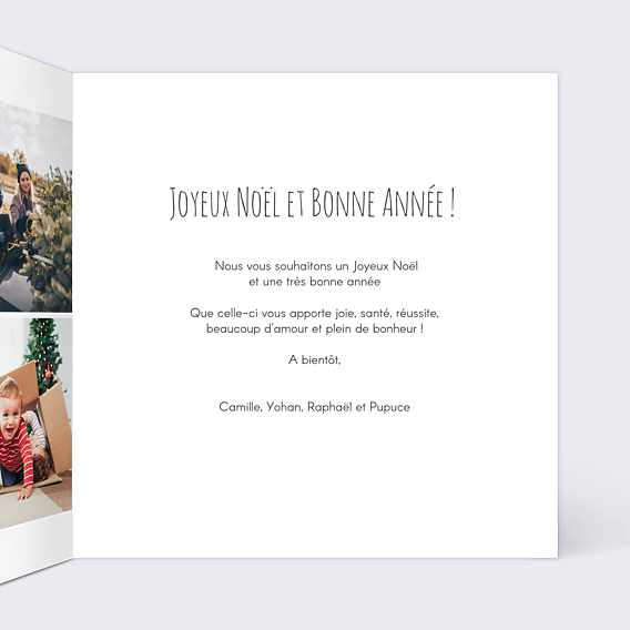 Carte de Noël Dorure Etoiles Noël 3 Photos