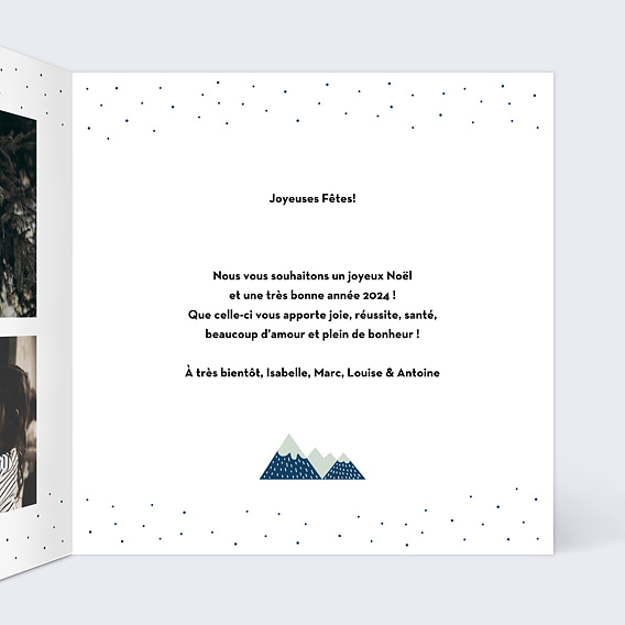 Carte de Noël Ours de Noël Intérieur Droit