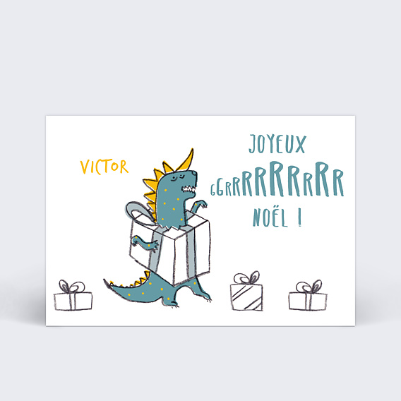 Carte de Noël Dinosaure