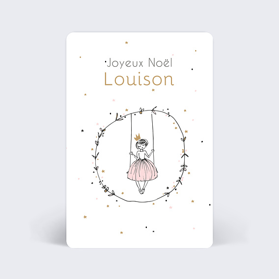 Carte de Noël Jolie princesse