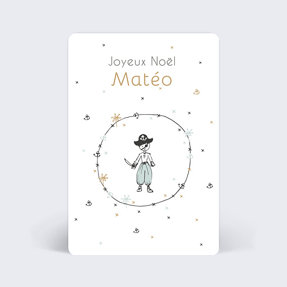 Carte de Noël Petit pirate