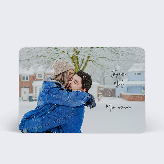 Carte de Noël Typographie (dos photo)