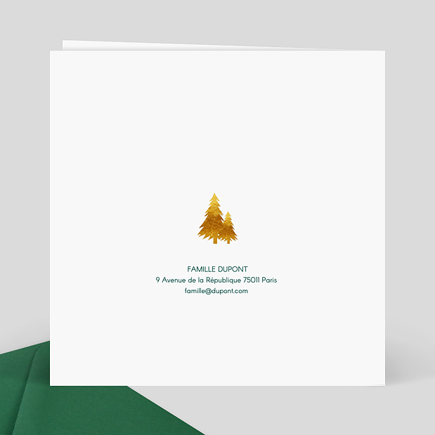 Carte de Noël Découpe Fenêtre Verso