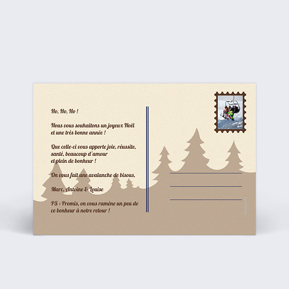 Carte de Noël  Blason vintage Verso