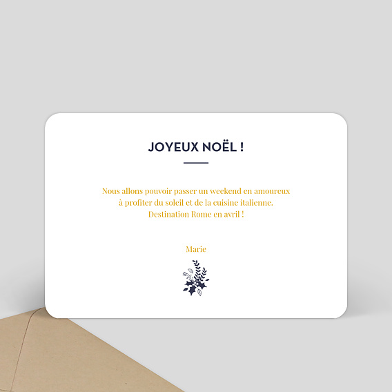 Carte de Noël  Branche de houx - Bon pour Verso