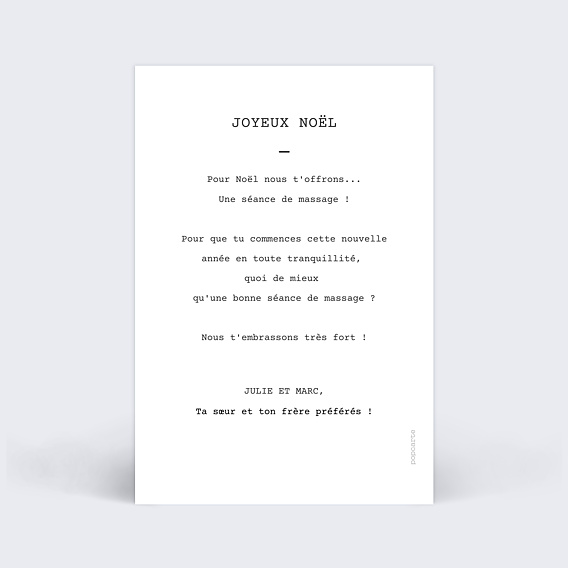 Carte de Noël  Polaroid Simple Verso