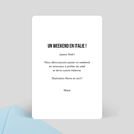 Carte de Noël  Typographie Bon pour Verso