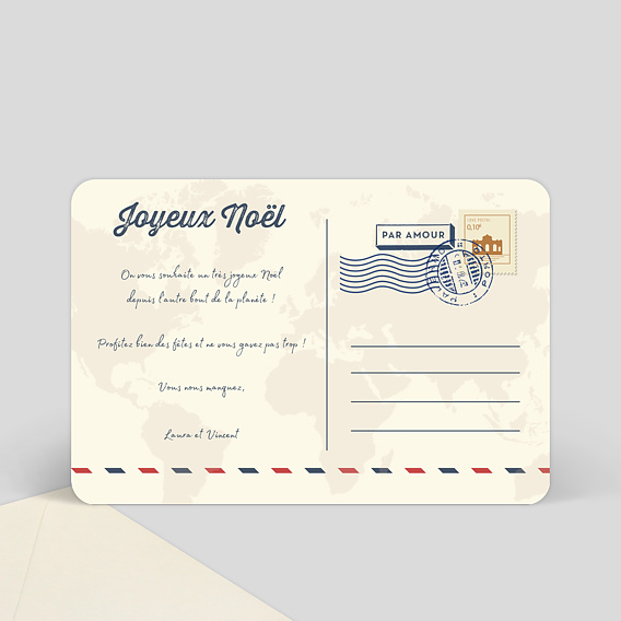 Carte de Noël  Voyage Noël Verso