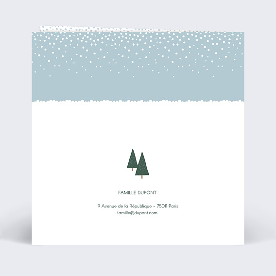 Carte de Noël  Village Hiver Verso