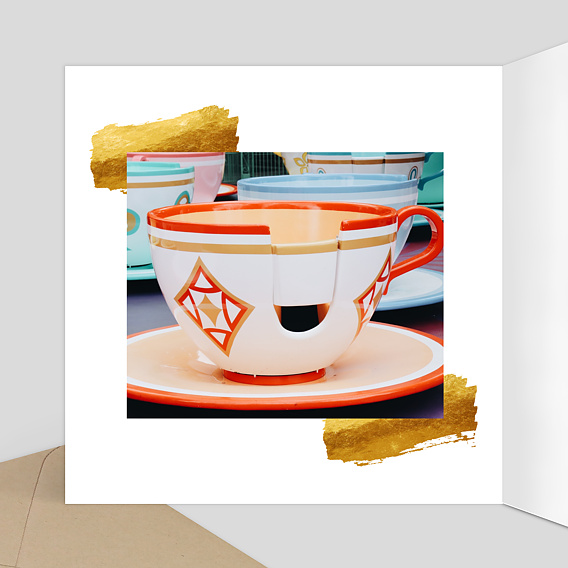 Carte de Noël  Pinceau Ocre - Bon pour Intérieur Gauche