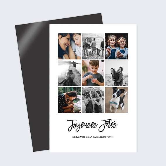 Carte de Noël  Multiphoto Chic