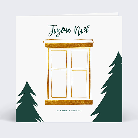 Carte de Noël Découpe Fenêtre