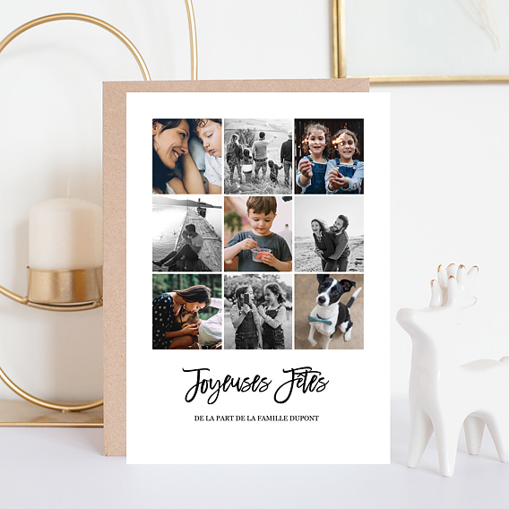 Carte de Noël  Multiphoto Chic Après 4