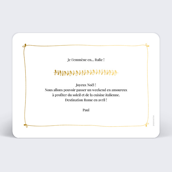 Carte de Noël Jolies feuilles - Bon pour Verso