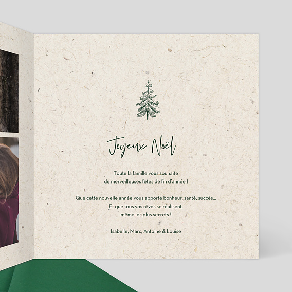 Carte de Noël  Joli Sapin Kraft Intérieur Droit