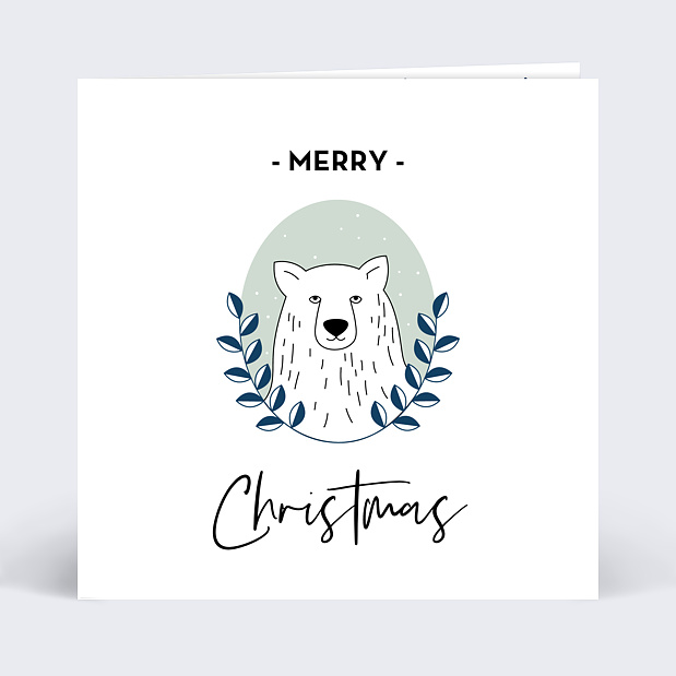 Carte de Noël Ours de Noël Recto