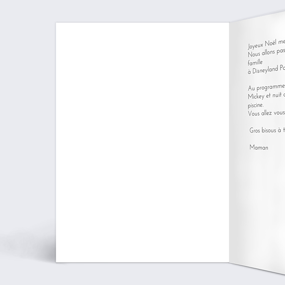 Carte de Noël  Bon pour Disney Intérieur Gauche