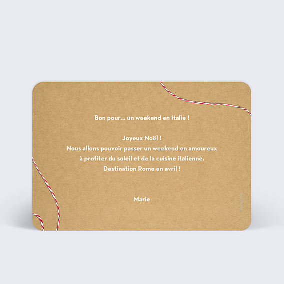 Carte de Noël Boarding pass - Bon pour
