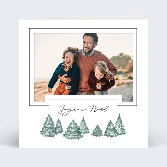 Carte de Noël Sapins enneigés