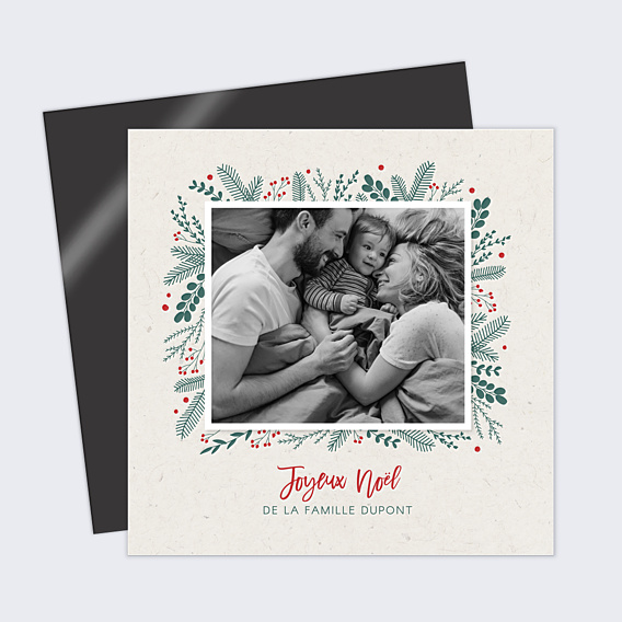 Carte de Noël Cadre Photo Festif