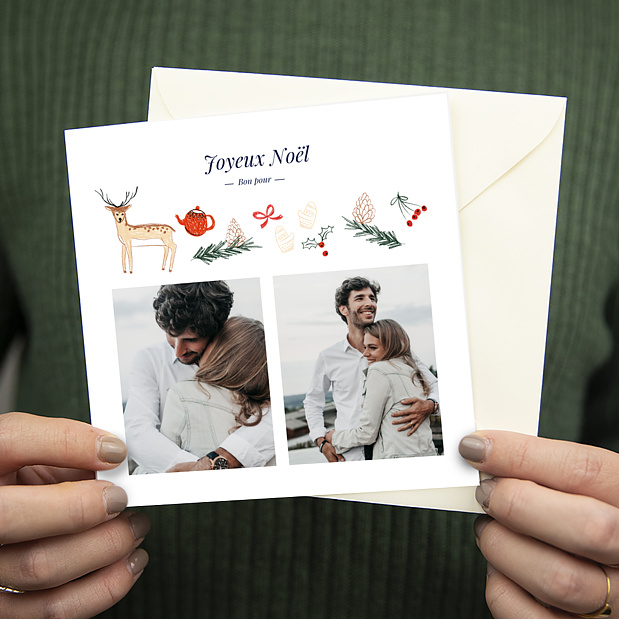 Carte de Noël Fin d'Année Bon Pour