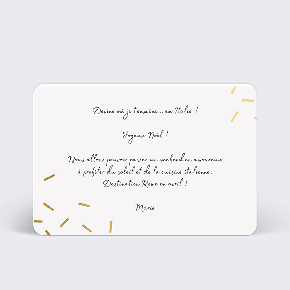 Carte de Noël Cadeau chic - Bon pour