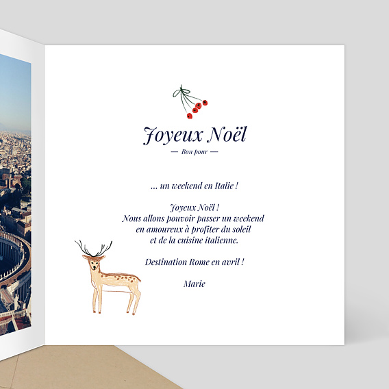 Carte de Noël  Fin d'Année Bon Pour Intérieur Droit