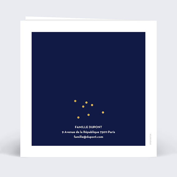 Carte de Noël  Multiphotos Bleu Verso