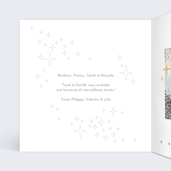 Carte de Noël Découpe Étoiles