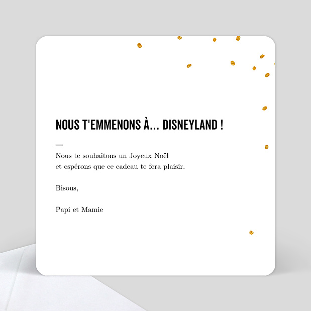 Carte de Noël Poussière d'étoiles - Bon pour Verso