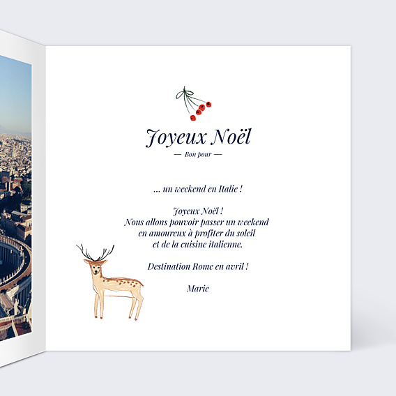 Carte de Noël Fin d'Année Bon Pour
