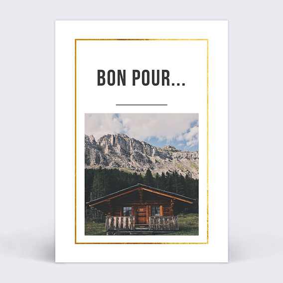 Carte de Noël Filet d'or - Bon pour