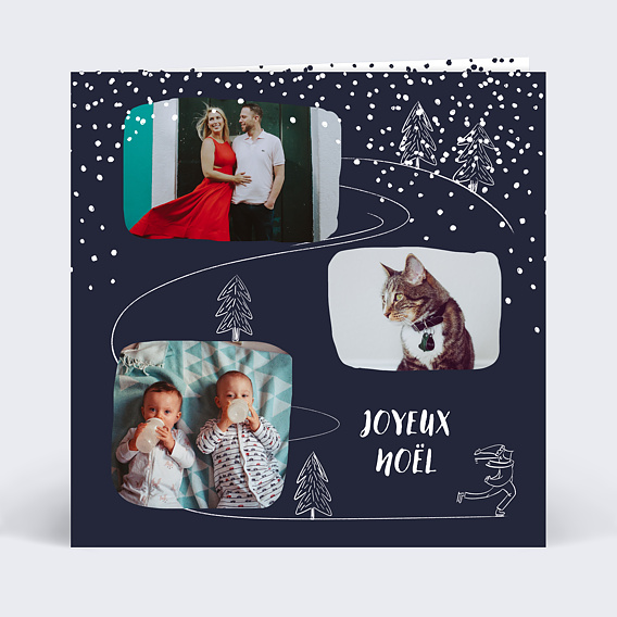 Carte de Noël Patins à glace
