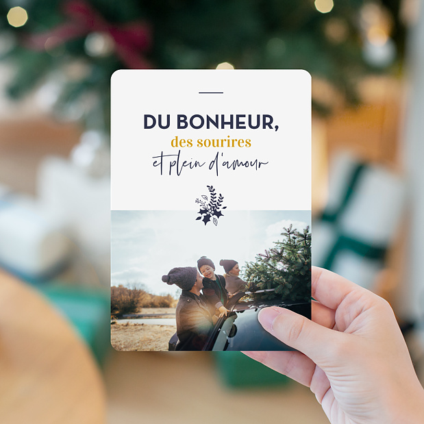 Carte de Noël Branche de houx