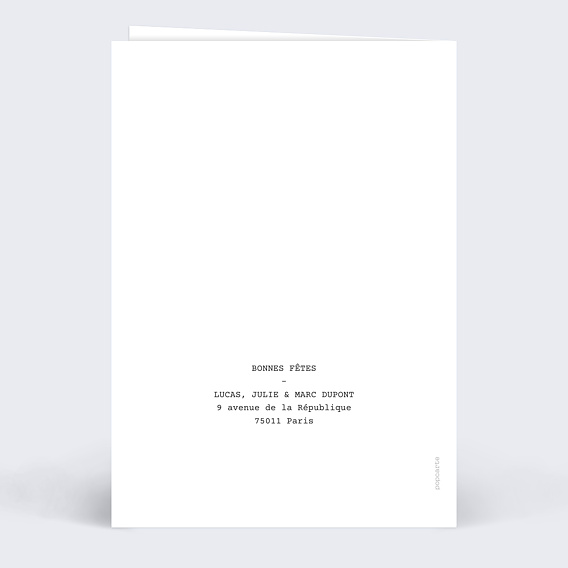 Carte de Noël  Polaroid Simple II Verso