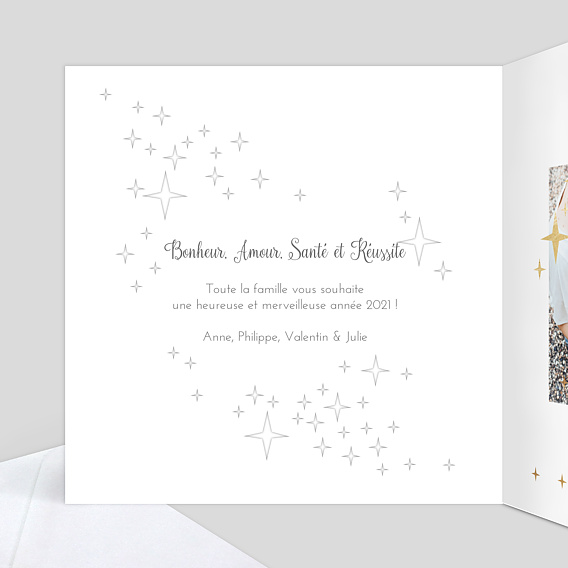 Carte de Noël Découpe Étoiles Intérieur Gauche