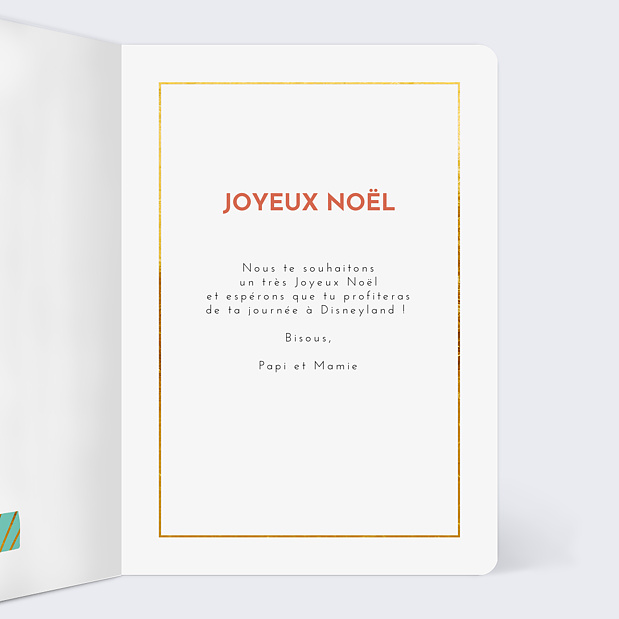 Carte de Noël Bon pour Cadeaux Intérieur Droit