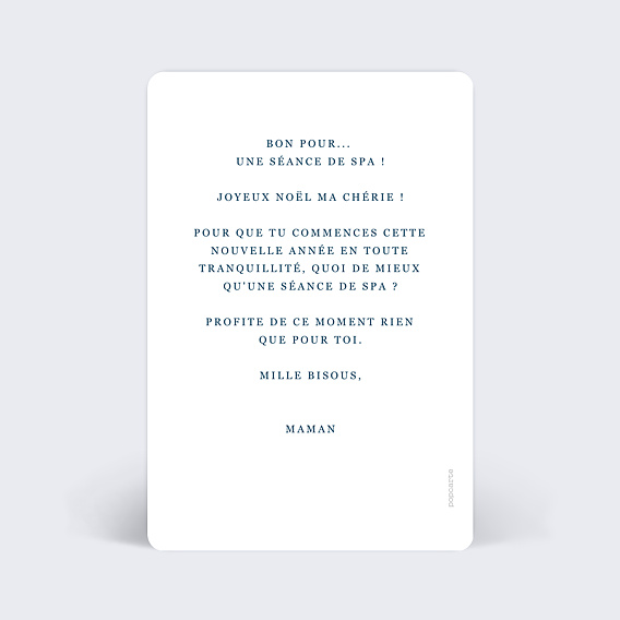 Carte de Noël  Caractère Verso