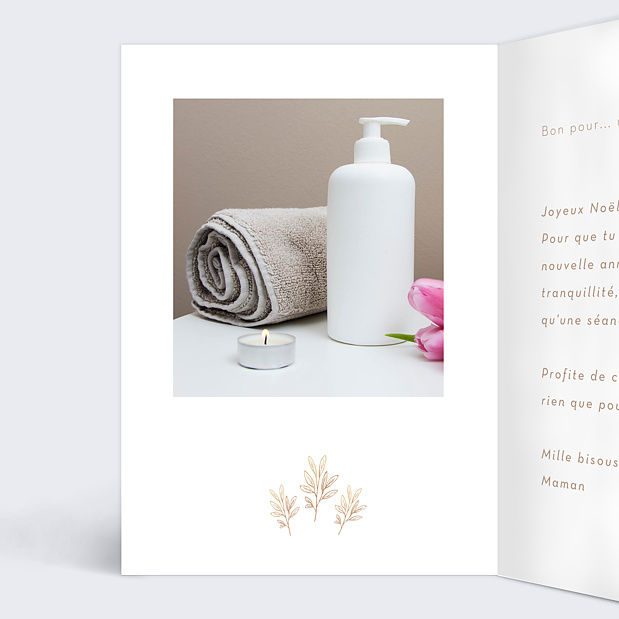 Carte de Noël Fleurs Ocre Bon Pour Intérieur Gauche